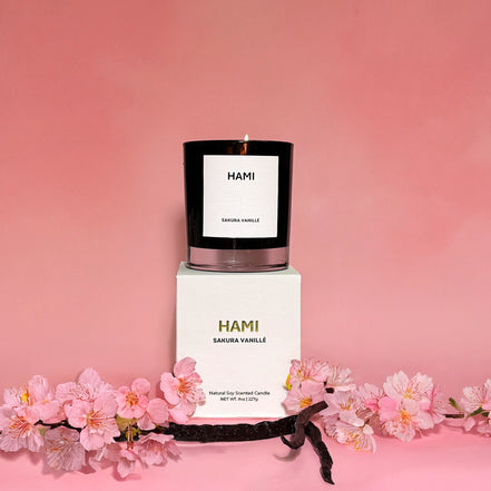 Hami Cherry Blossom Vanilla Spring Floral Asian Soy Wax Scented Candle