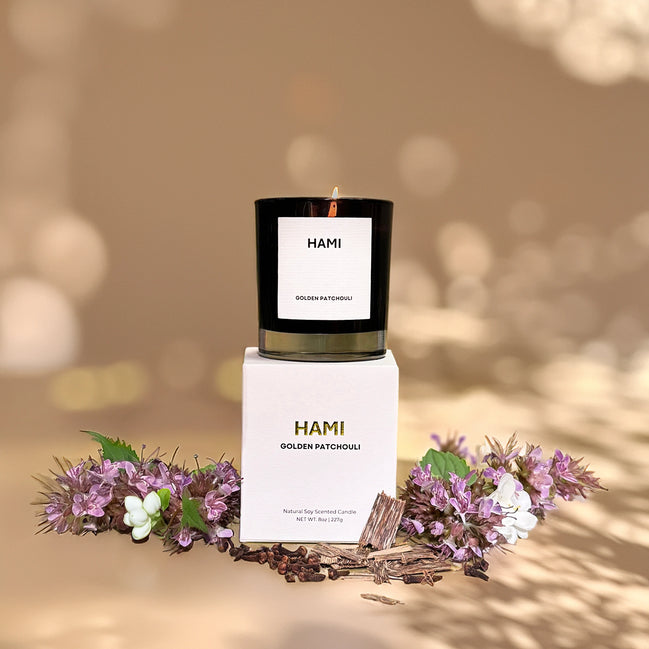 Hami Golden Patchouli Oud Jasmine Cloves Soy Wax Scented Candle 