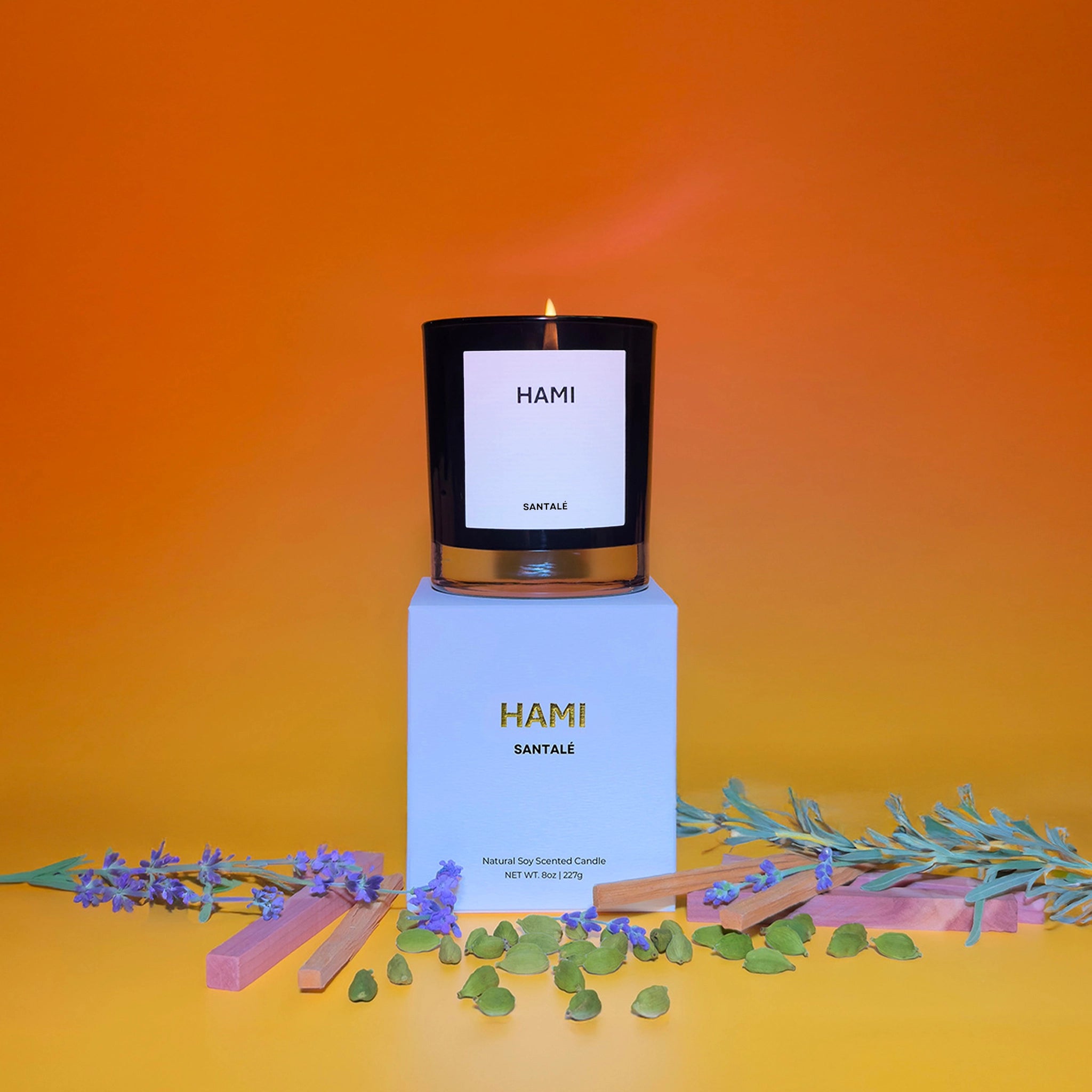 Hami Santal Sandalwood Lavender Cedarwood Cardamom Woody Soy Wax Scented Candle